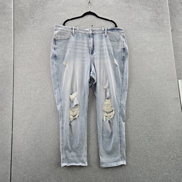 Hollister Women Jeans 20R Blue Denim Ultra High-Rise Mom Distressed 28" Y2K NWT - Picture 1 of 11